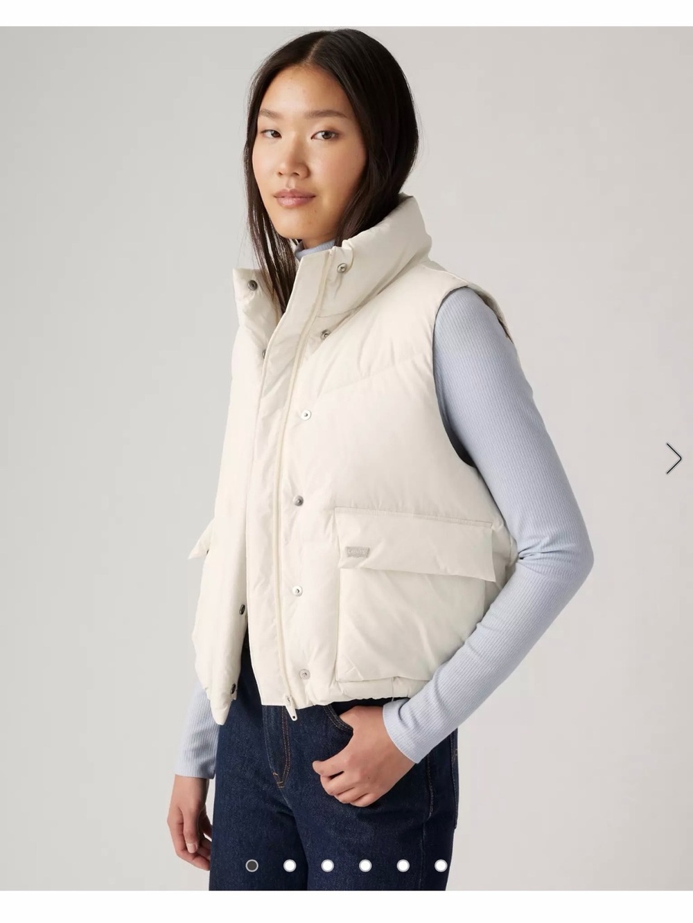 Levi's Cream Quilted Puffer Vest